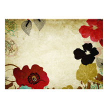 Vintage Mohnblumen Einladung