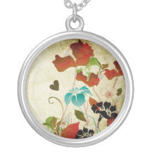 Vintage Mohnblumen Halskette