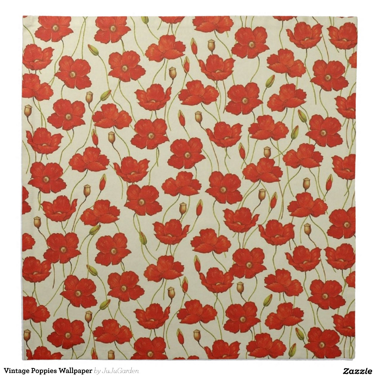Individuell Bedruckte Tapete : Vintage Mohnblumen-Tapete Bedruckte Serviette Zazzle Individuell Bedruckte Tapete : Vintage Mohnblumen-Tapete Bedruckte Serviette Zazzle