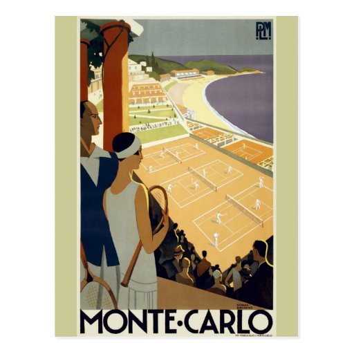 Vintage Monte Carlo Monaco Reise Postkarte