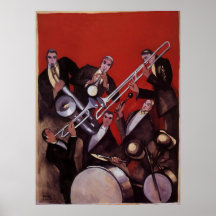 Vintage Musik, Kunst-Deko-musikalisches Jazz-Band- Plakate