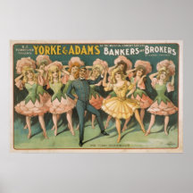 Vintage musikalische Banker und Vermittler Posterdruck