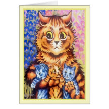 Vintage Mutter-Katzen-Karte Louis Wain neue