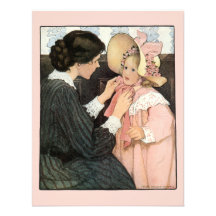 Vintage Mutter und Kind; Jessie Willcox Smith Personalisierte Ankündigungskarte