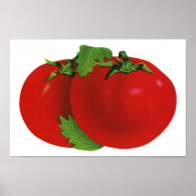 Vintage Nahrung, Früchte, Gemüse, rote reife Tomat Plakat