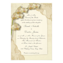 Vintage Orchids and Lace Wedding Personalized Invitations