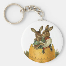 Vintage Osterhasen in einem riesigen Osterei Schlüsselband