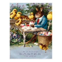 Vintage Osterhasen-Postkarte