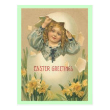 Vintage Ostern-Gruß-Postkarte