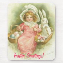 Vintage Ostern-Grüße Mousepad