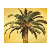 Vintage Palme - tropische kundengebundene Schablon Leinwand Drucke
