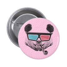 Vintage Panda glasses3-D Anstecknadelbuttons