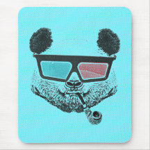 Vintage Panda glasses3-D Mousepad