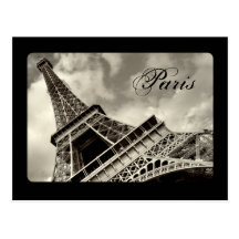 Vintage Paris- - Eiffel-Turmpostkarte