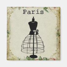 Vintage Paris-Mode-Kleiderform Magnete