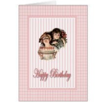 Vintage Pastellrosa-Geburtstags-Karte