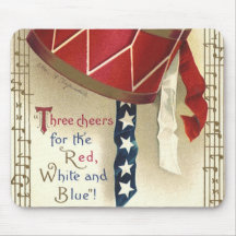 Vintage patriotische Trommel und musikalische Anme Mousepads