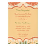 Vintage Peach Ivory Green Floral Party Invitation einladungen
