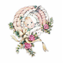 Vintage Pink Baby Girl Shower Acrylic Cut Outs