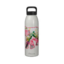 Vintage Pink & Floral Elephant Drinking Bottles
