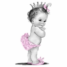 Vintage Pink Princess Baby Girl Shower Photo Cut Outs