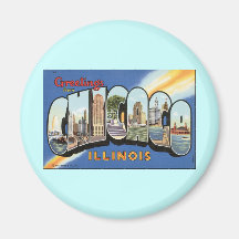 Vintage Postkarte Chicagos Illinois Kühlschrankmagnete