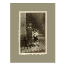 Vintage Postkarte - Junge und Mädchen