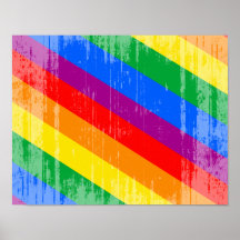 Vintage Regenbogen-Streifen Plakat