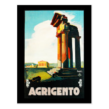 Vintage Reise-Anzeige Agrigents Postkarte