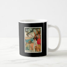 Vintage Reise-Anzeige Antibes Frankreich Tee Tasse