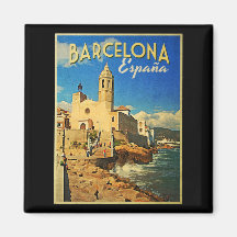 Vintage Reise Barcelonas Spanien Magnete