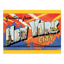 Vintage Reise, Grüße von New York City NYC Postkarte