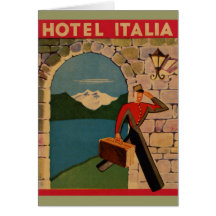 Vintage Reise - Hotel Italien Karten