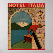 Vintage Reise - Hotel-Italien-Plakat