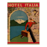 Vintage Reise - Hotel Italien Postkarte