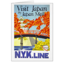 Vintage Reise-Kunst Besuchs-Japans Grußkarten