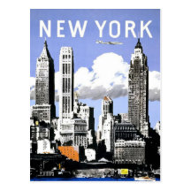 Vintage Reise New York Postkarte