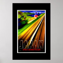 Vintage Reise-Plakat-Japan-Eisenbahnen