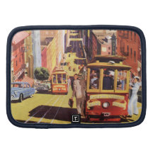 Vintage Reise-San Francisco Drahtseilbahn-Bucht-Br Mappen