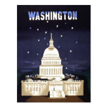 Vintage Reise Washingtons Postkarten