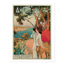 Vintage Reiseanzeige Antibes Frankreich Postkarten