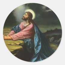 Vintage Religion, Jesus betender Christus, Gethsem Runder Aufkleber