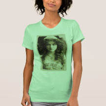 Vintage Retro Frau des Frauensepia-Porträt-20s T-shirt