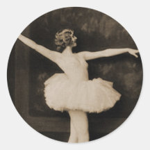 Vintage Retro Frauen-Ballett-Tänzer-Frau Runde Aufkleber