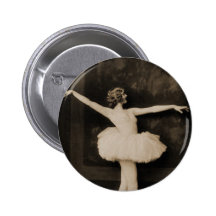 Vintage Retro Frauen-Ballett-Tänzer-Frau Button