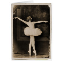 Vintage Retro Frauen-Ballett-Tänzer-Frau Grußkarten