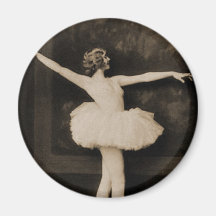 Vintage Retro Frauen-Ballett-Tänzer-Frau Kühlschrankmagnet