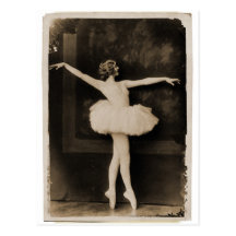 Vintage Retro Frauen-Ballett-Tänzer-Frau Postkarten