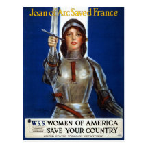 Vintage Retro Frauen Jeanne d'Arc Frankreich geret Postkarten
