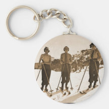 Vintage Retro Frauen-Ski fahrender 'Ski gammelt 19 Schlüsselbänder